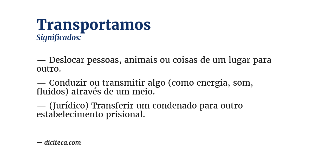 Significado de transportamos