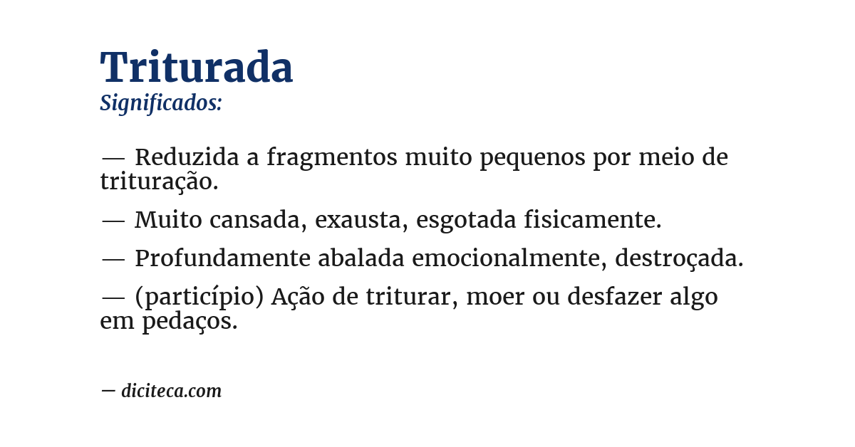 Significado de triturada