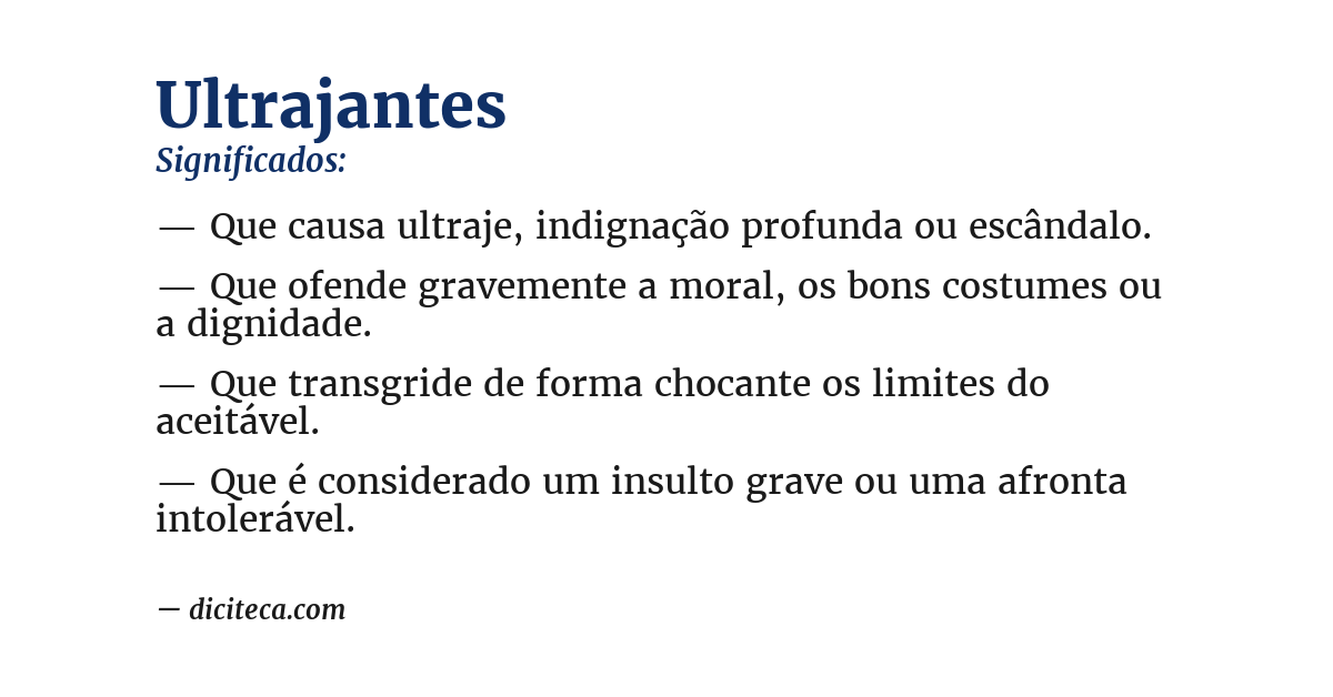 Significado de ultrajantes