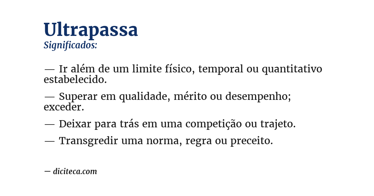 Significado de ultrapassa