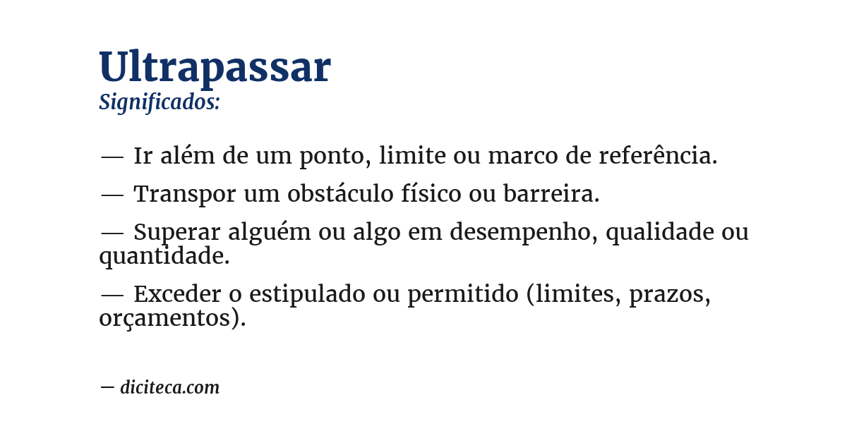 Significado de ultrapassar
