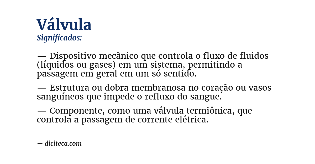 Significado de válvula