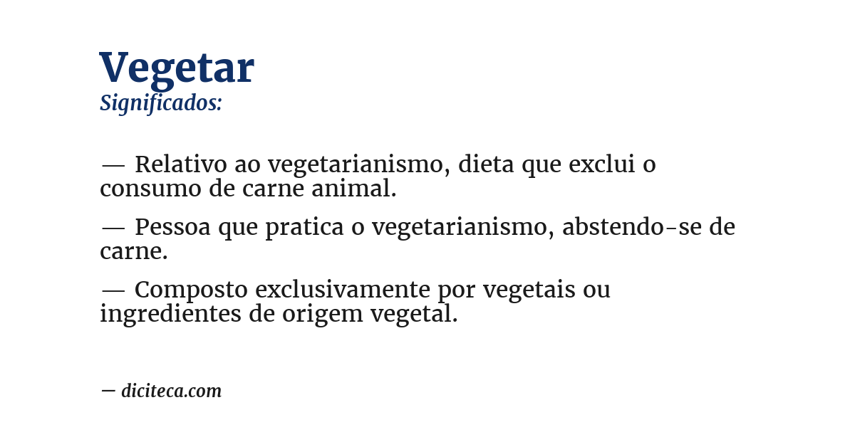 Significado de vegetar