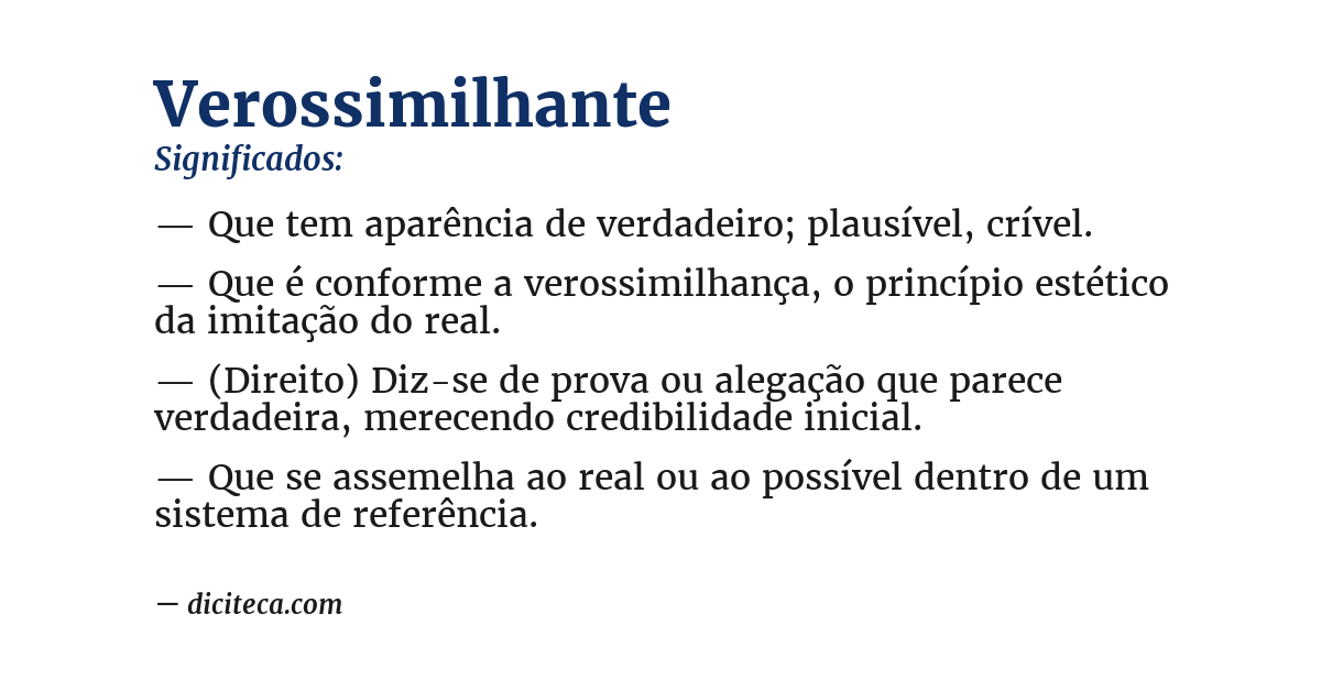 Significado de verossimilhante