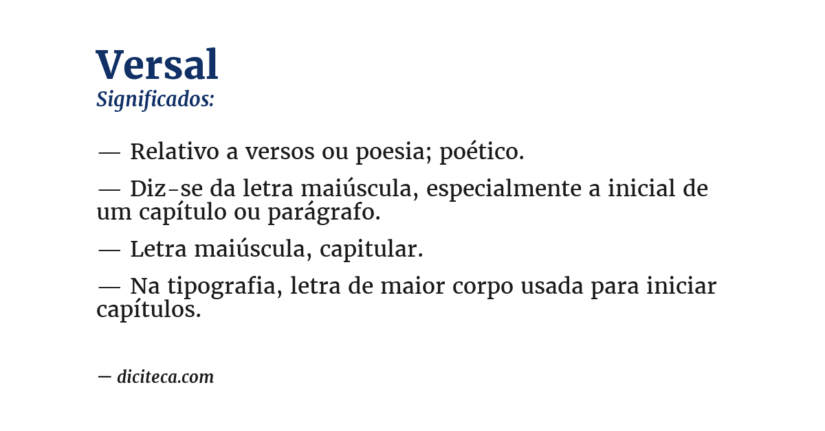 Significado de versal