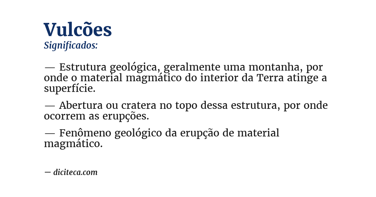 Significado de vulcões