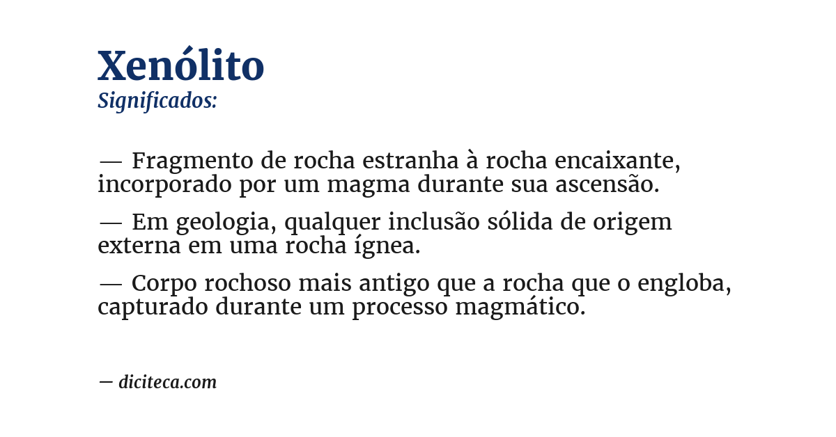 Significado de xenólito