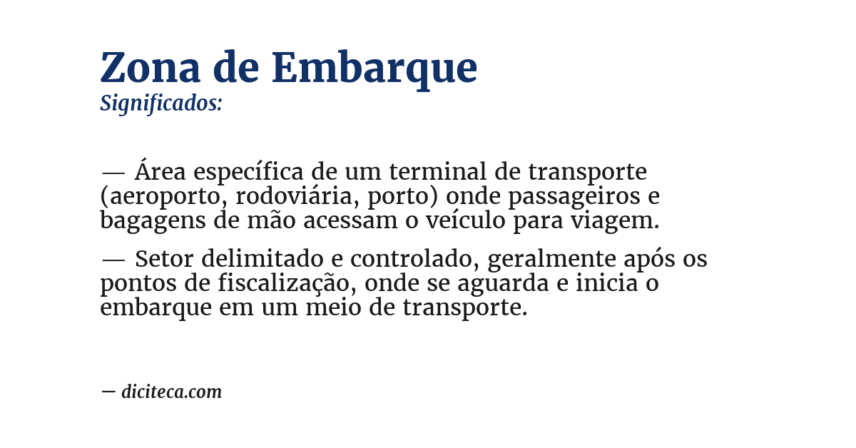 Significado de zona de embarque