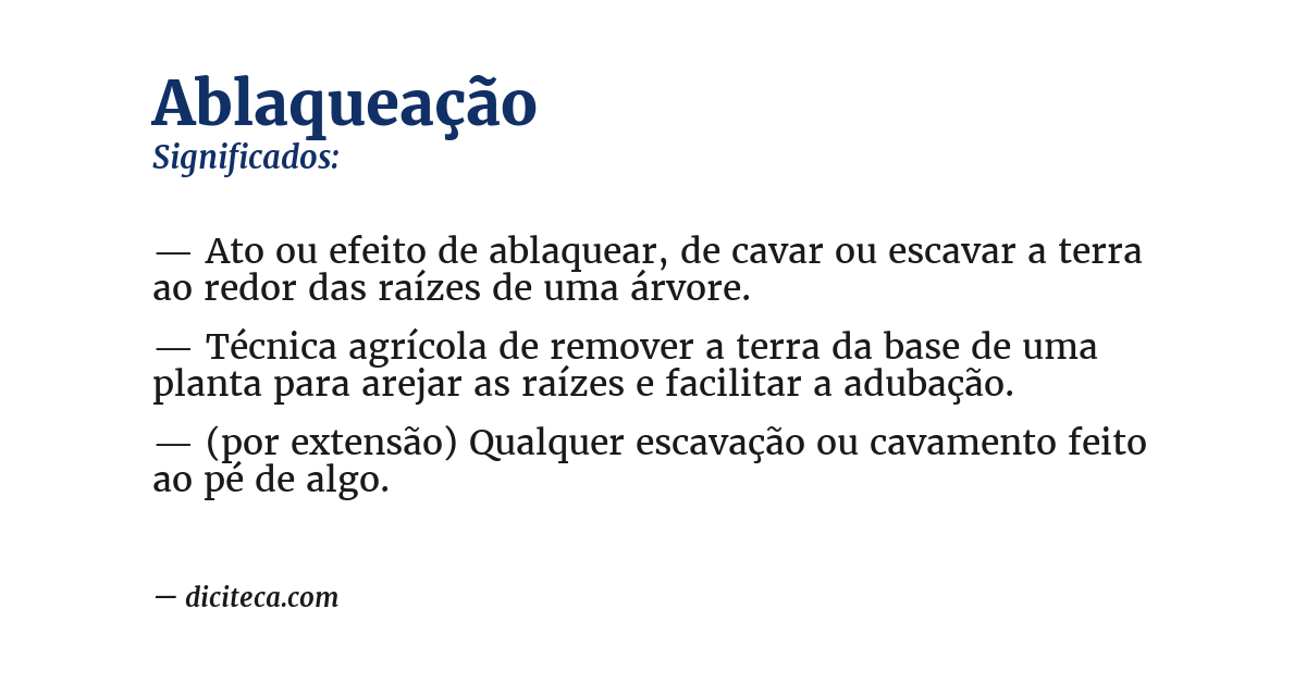 Significado de ablaqueação