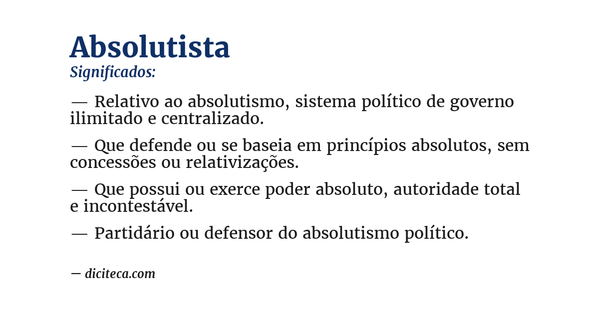 Significado de absolutista