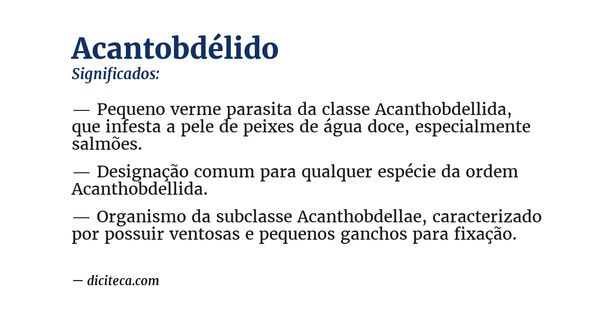 Significado de acantobdélido