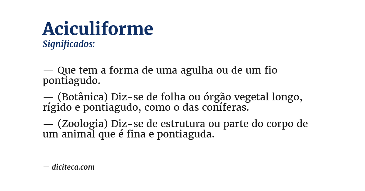 Significado de aciculiforme