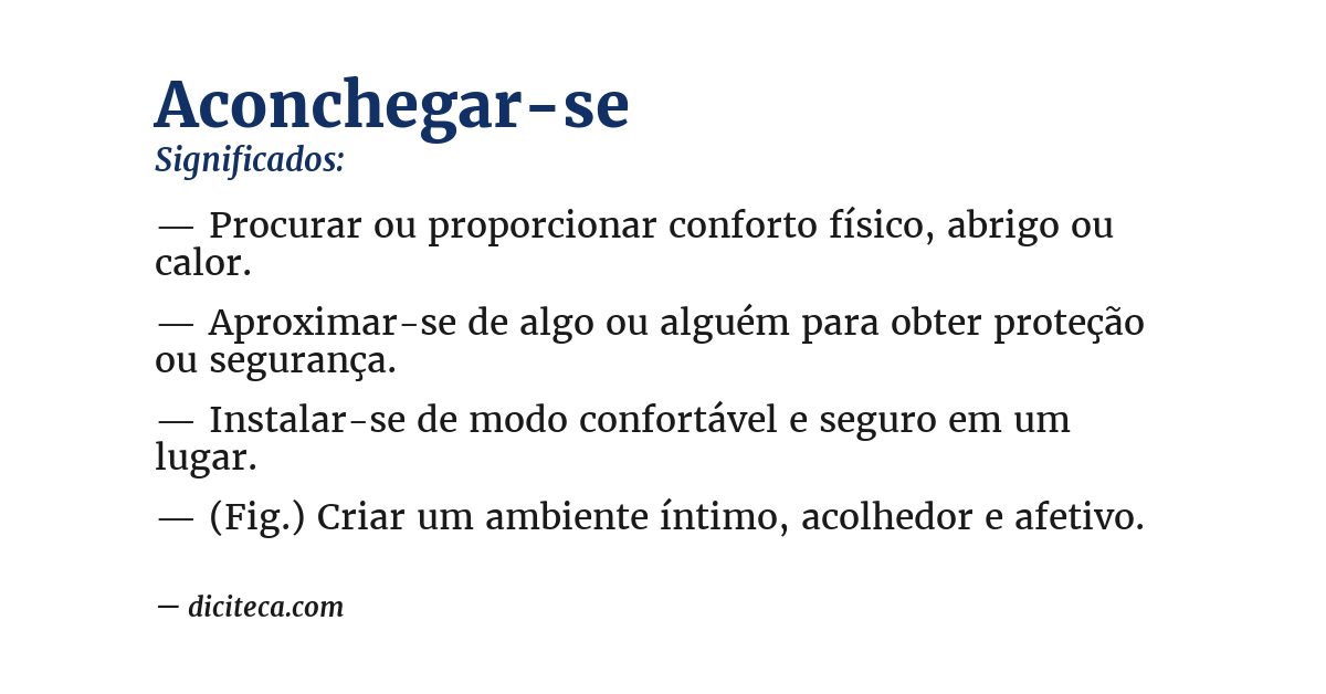 Significado de aconchegar-se