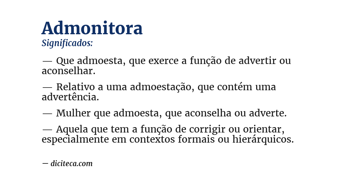 Significado de admonitora