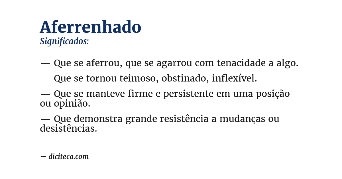 Significado de aferrenhado