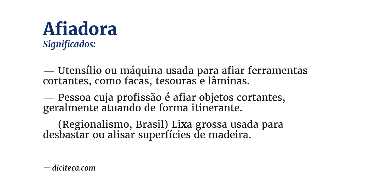 Significado de afiadora