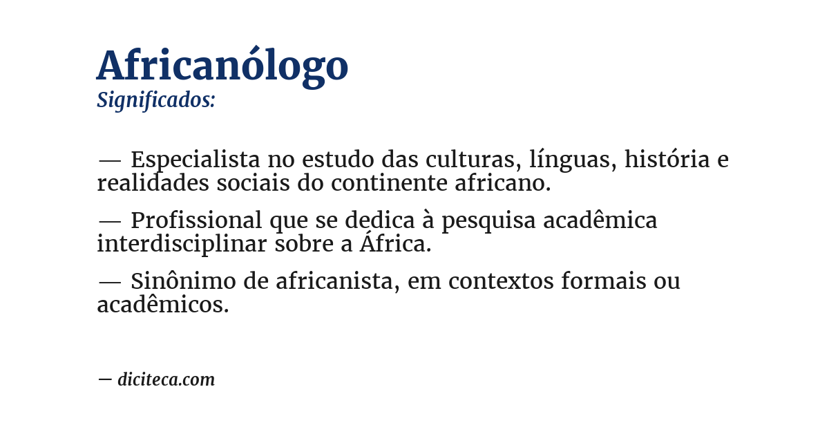 Significado de africanólogo