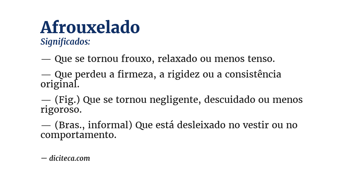 Significado de afrouxelado