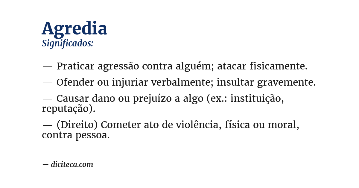Significado de agredia