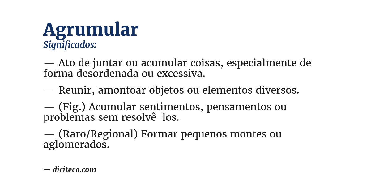 Significado de agrumular