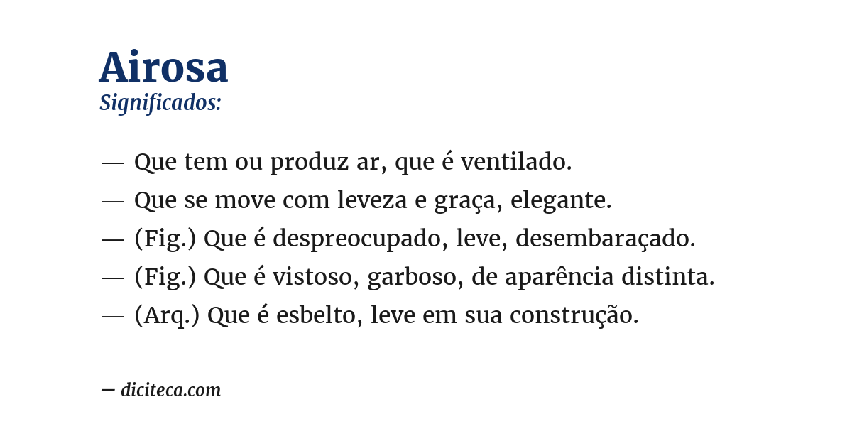 Significado de airosa