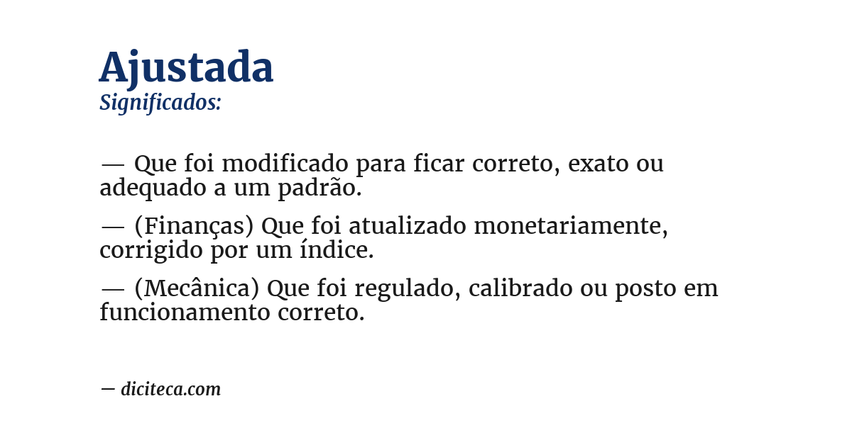 Significado de ajustada