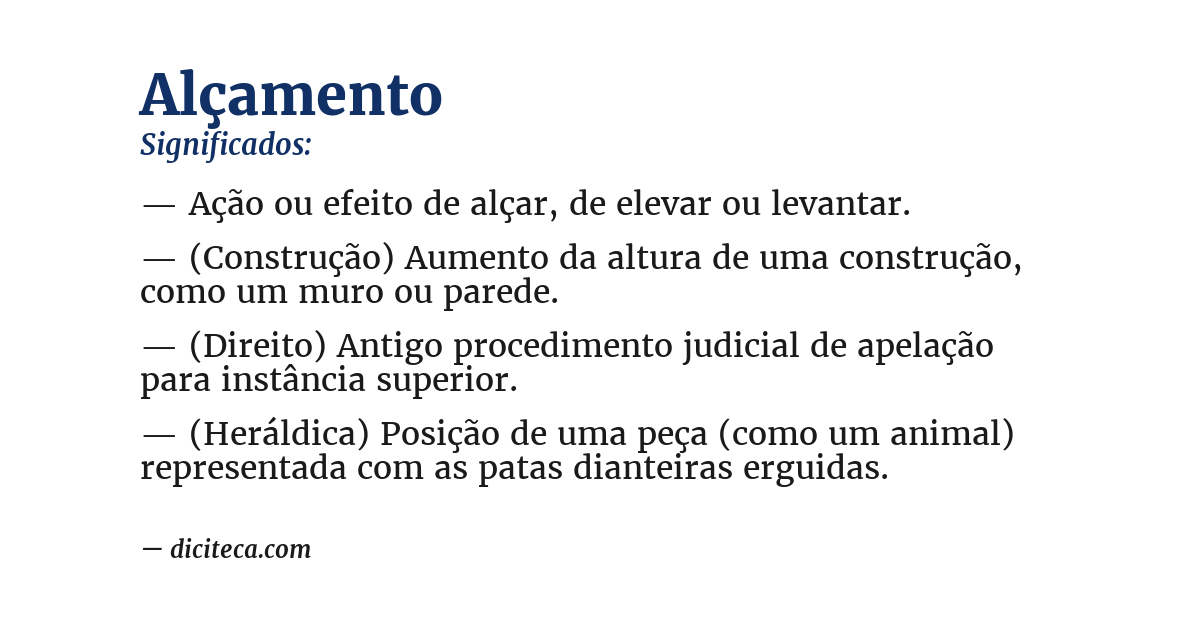 Significado de alçamento