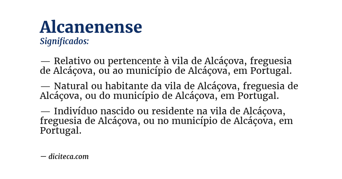 Significado de alcanenense