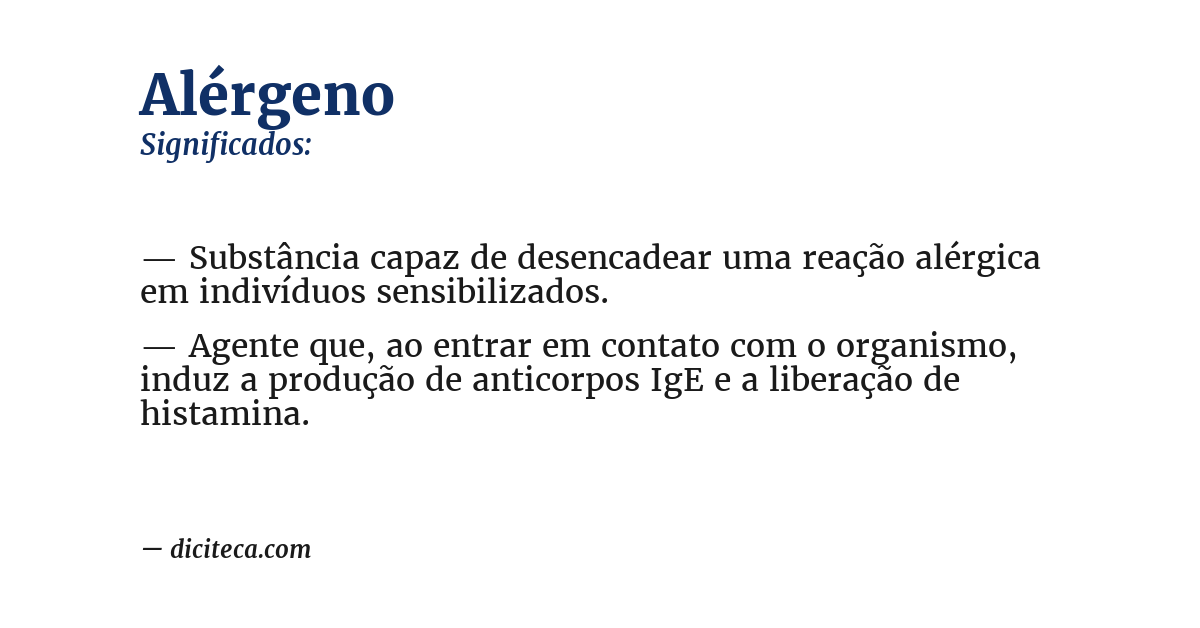 Significado de alérgeno