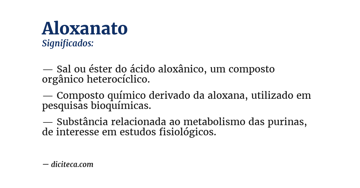 Significado de aloxanato