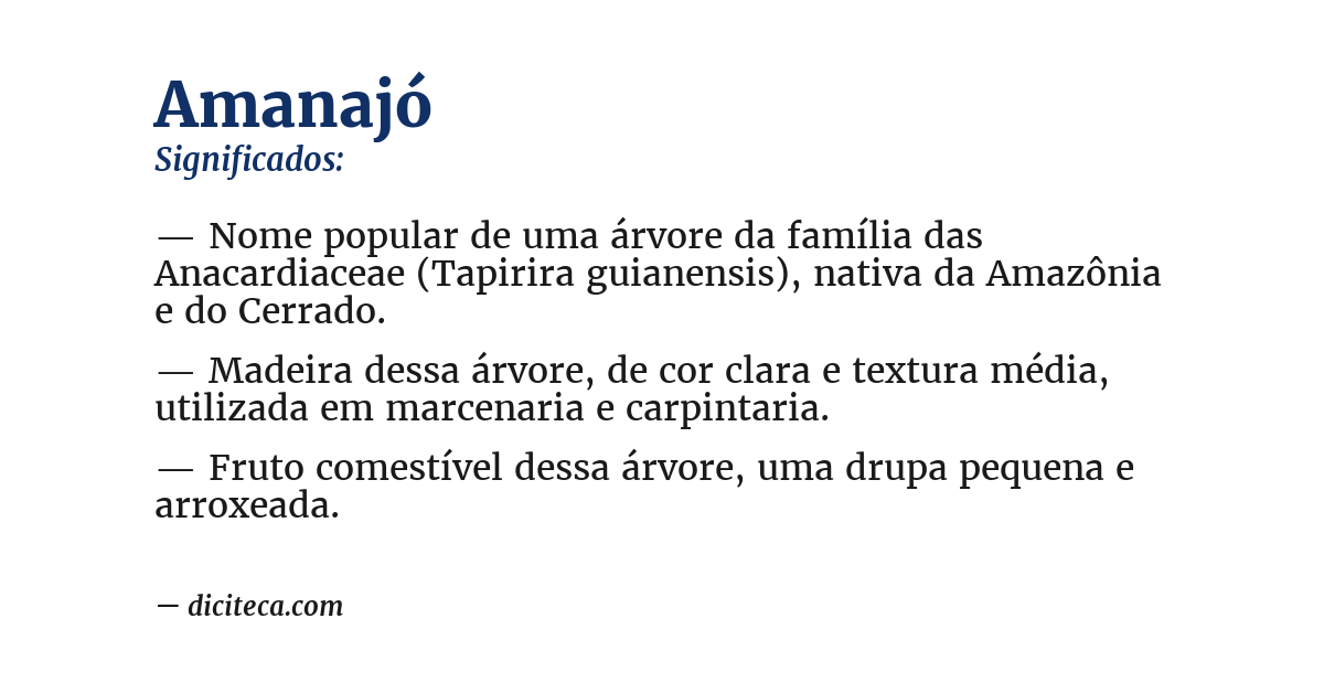 Significado de amanajó
