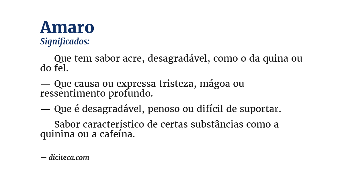 Significado de amaro