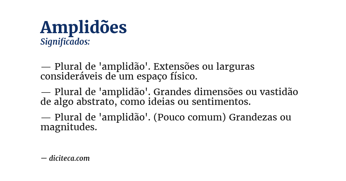 Significado de amplidões