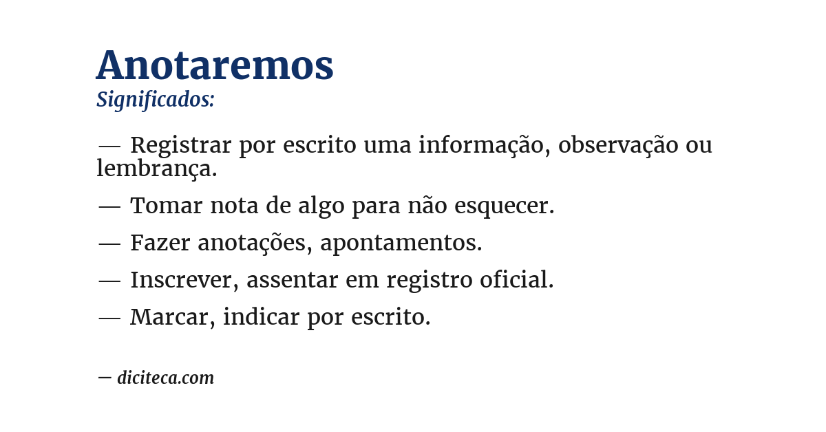 Significado de anotaremos