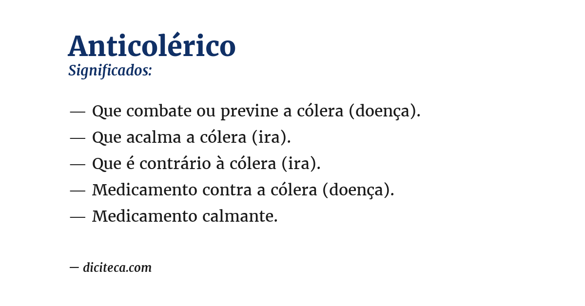 Significado de anticolérico