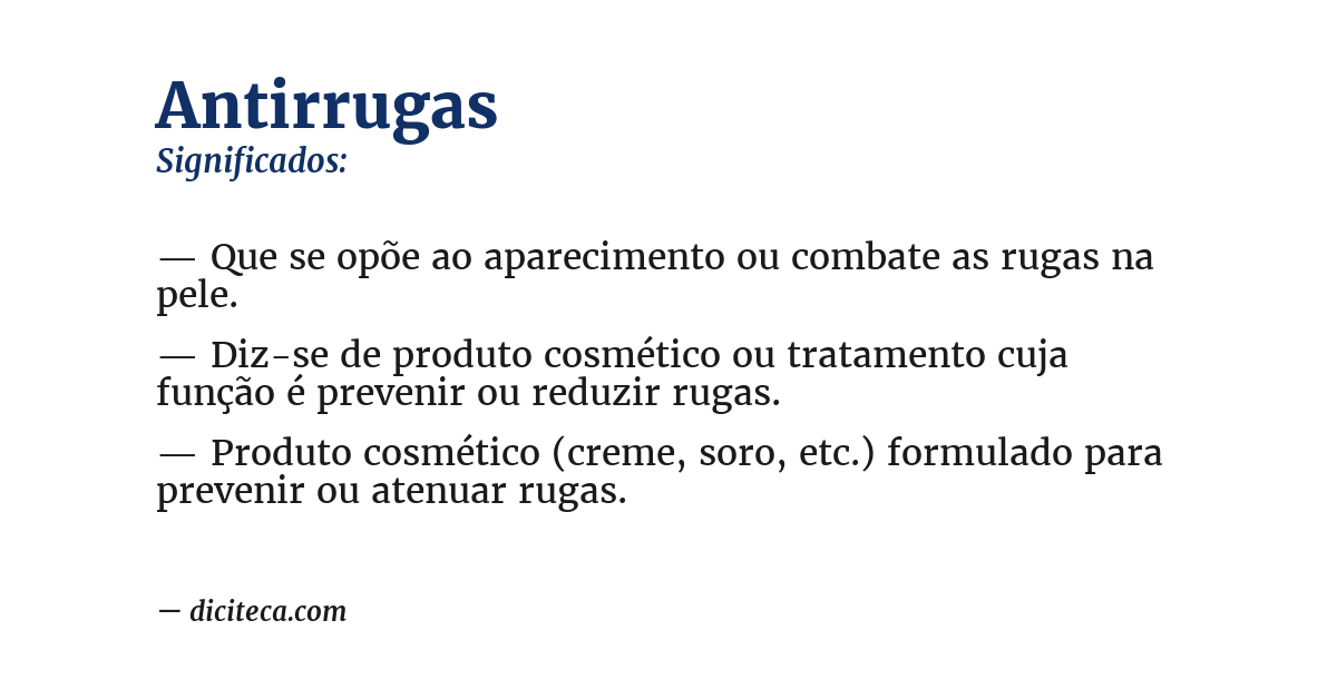 Significado de antirrugas