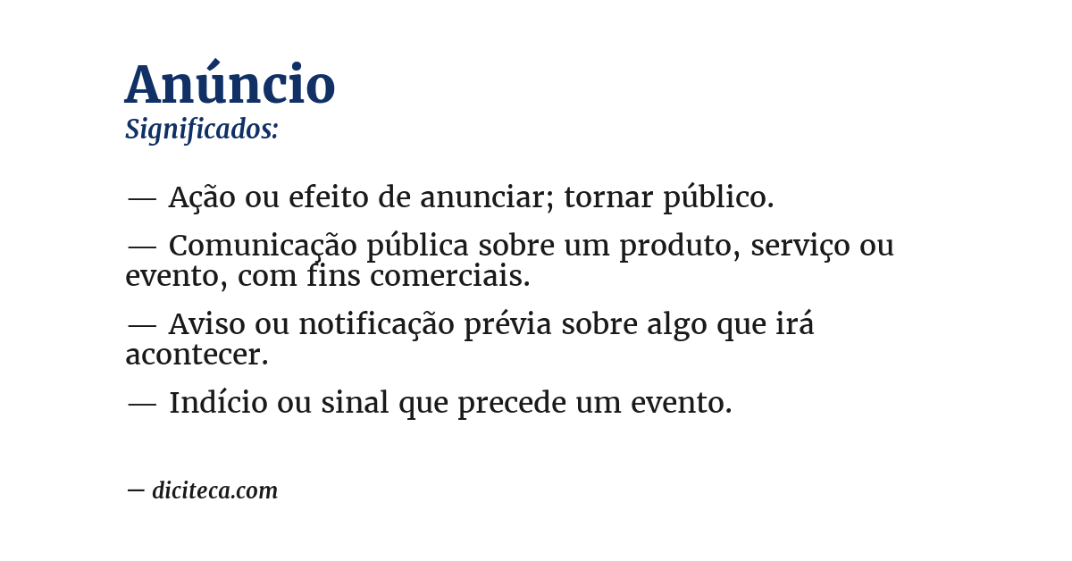 Significado de anúncio