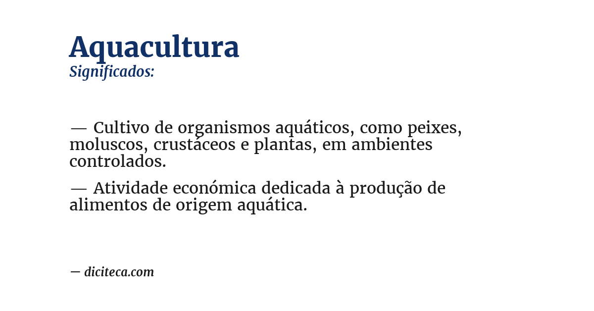 Significado de aquacultura