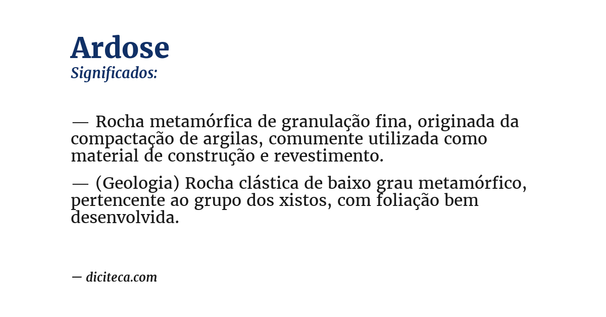 Significado de ardose