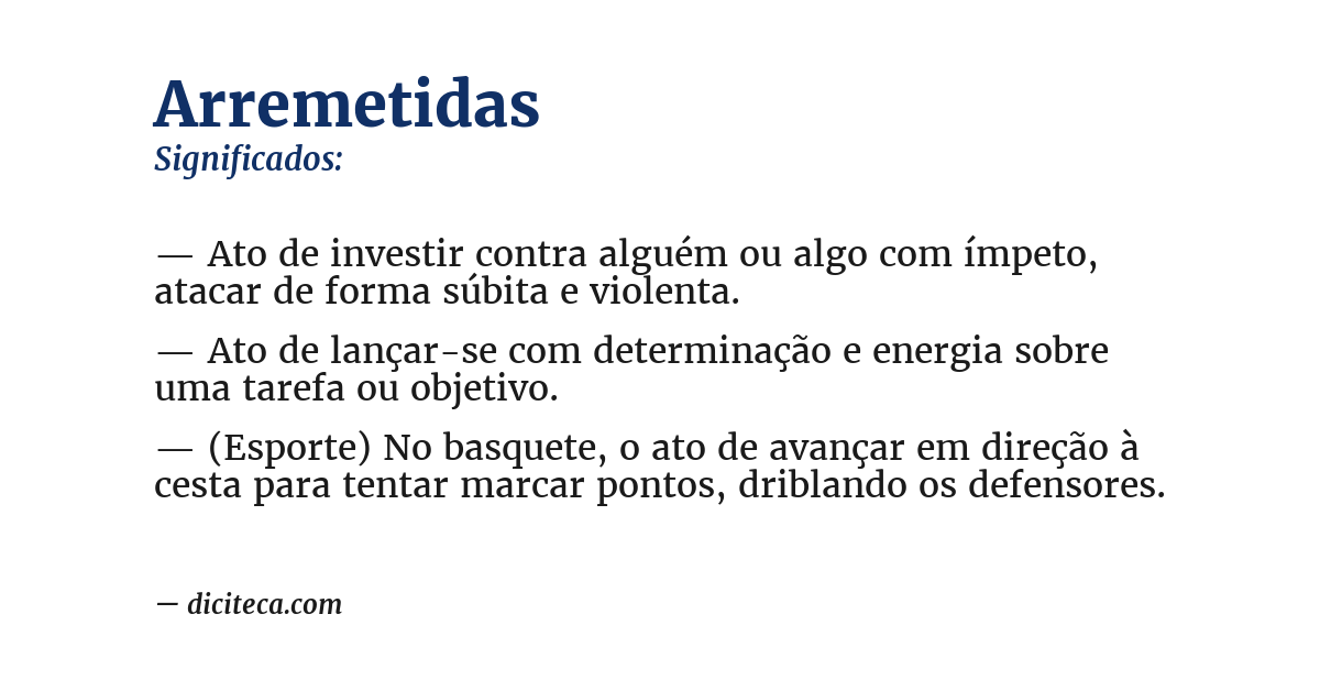Significado de arremetidas