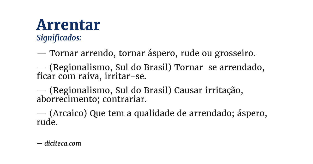 Significado de arrentar