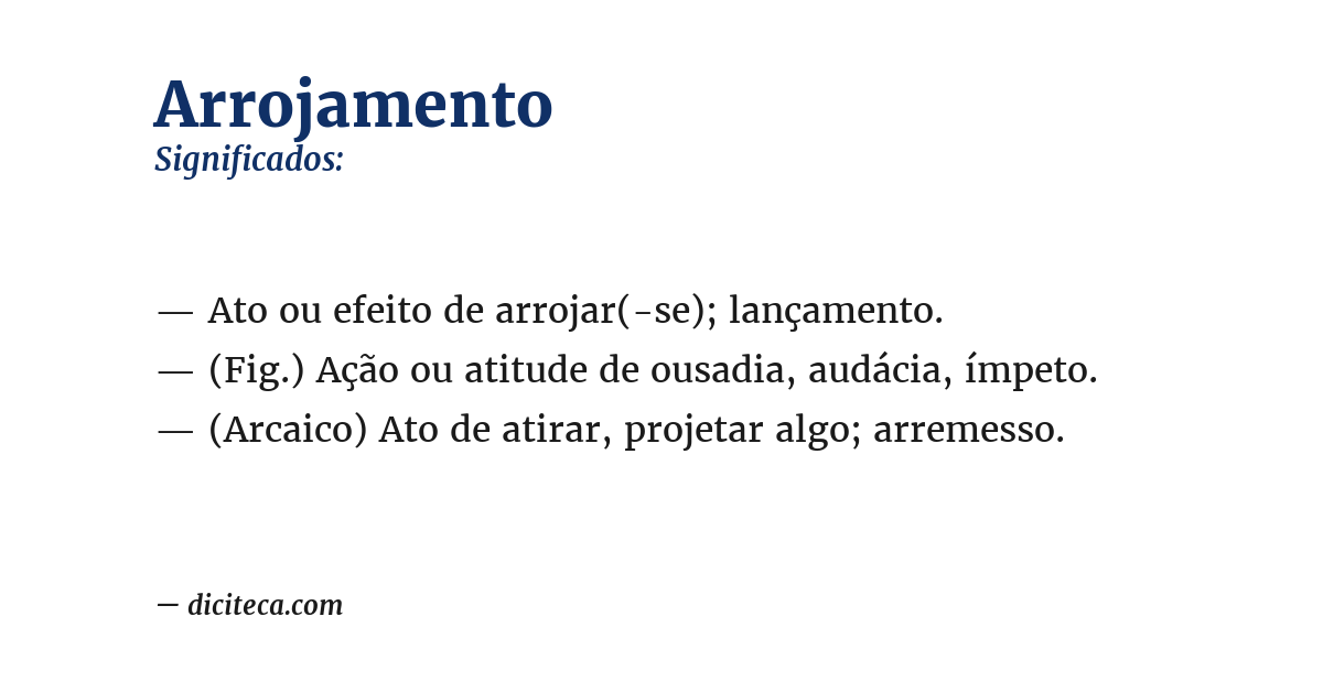 Significado de arrojamento