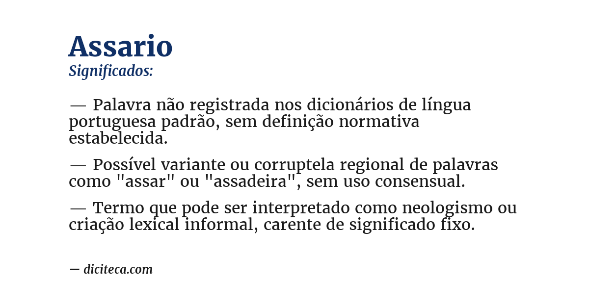 Significado de assario