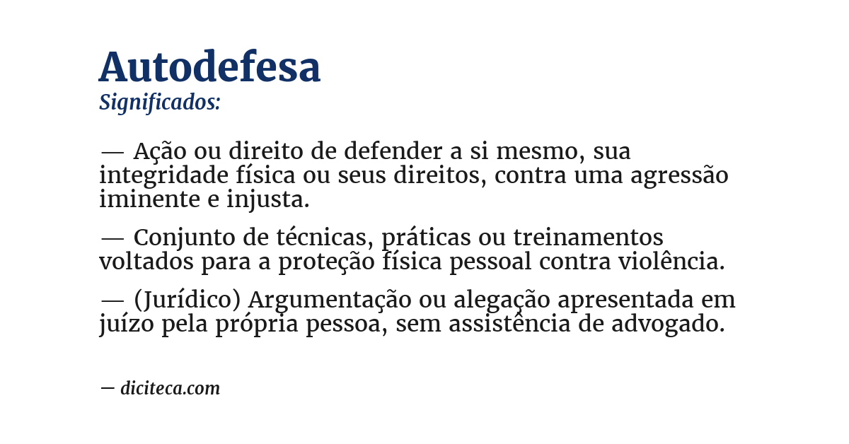 Significado de autodefesa