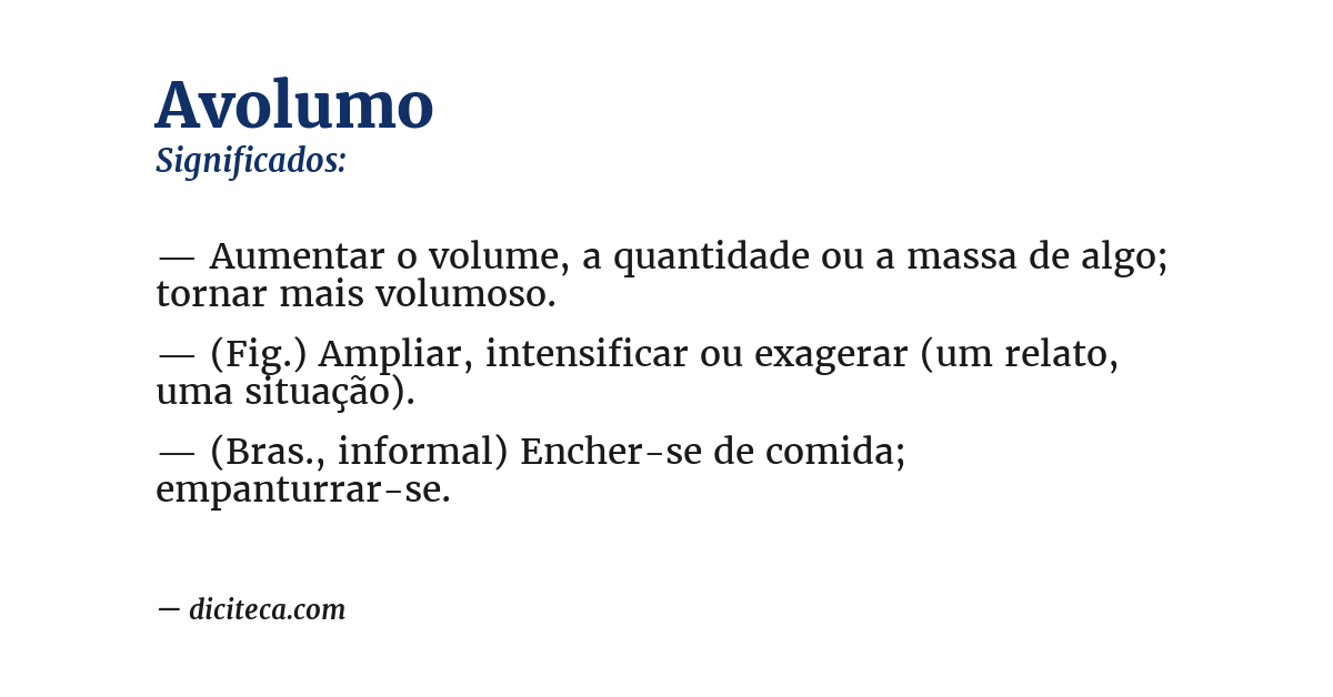 Significado de avolumo