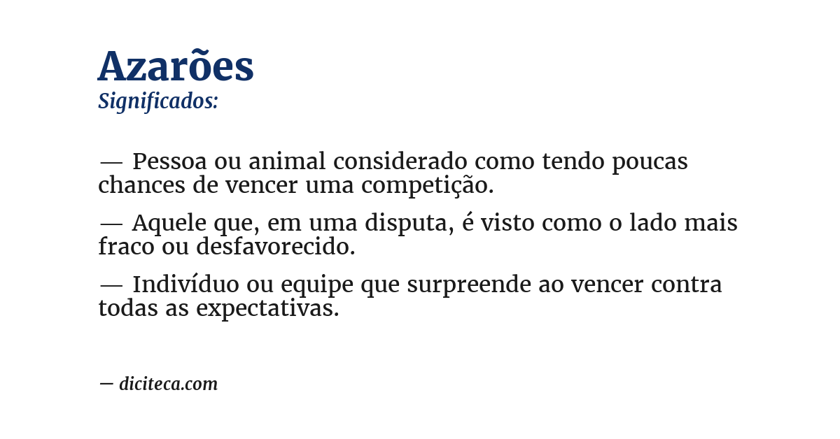 Significado de azarões