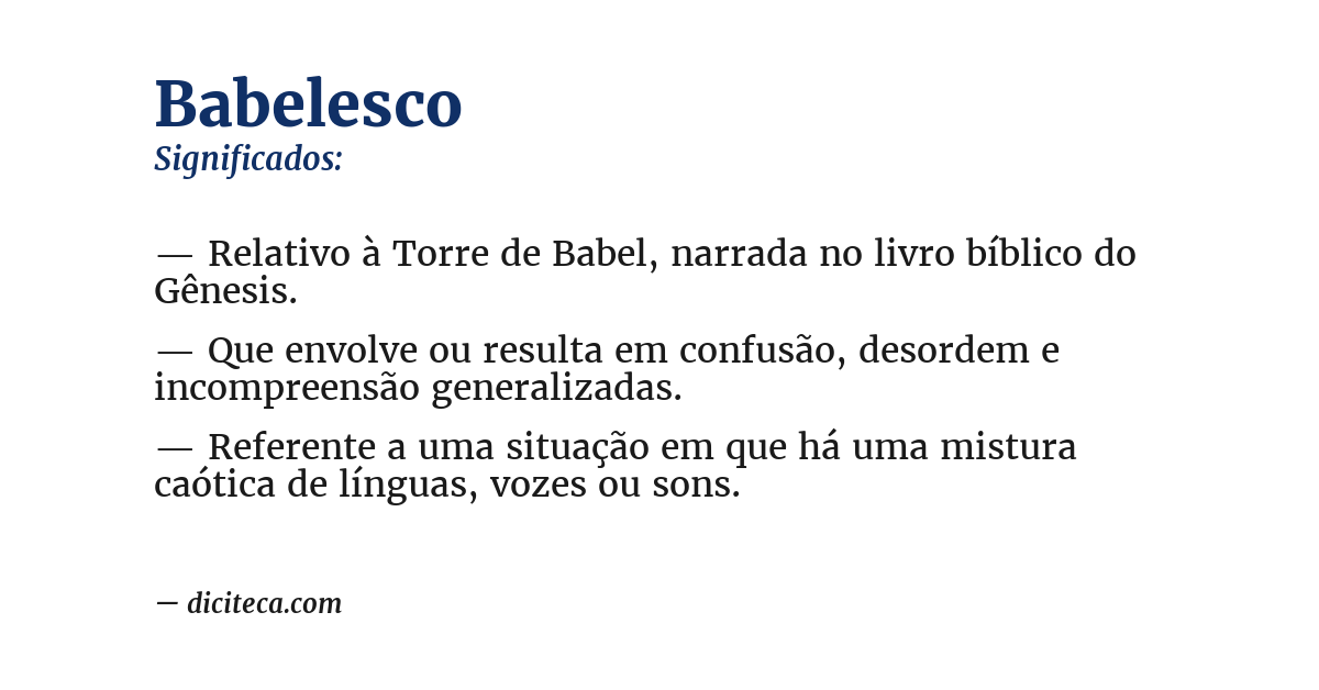 Significado de babelesco