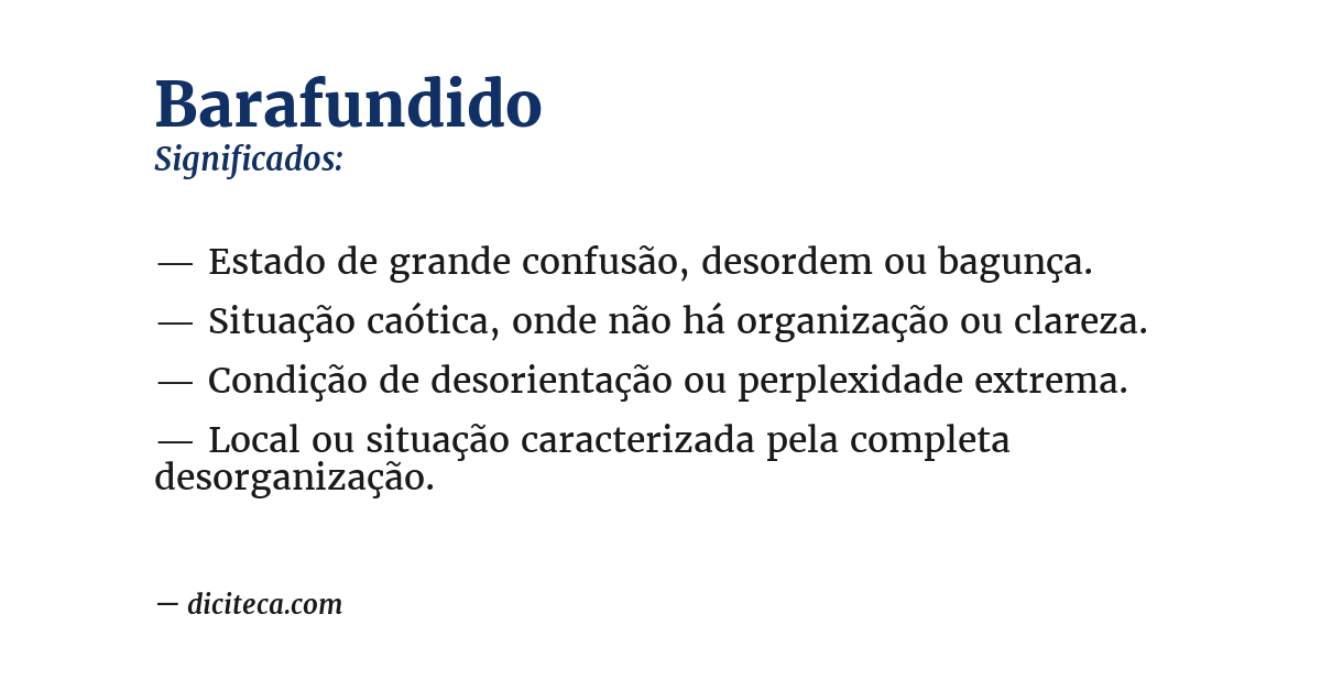 Significado de barafundido