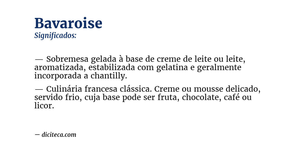 Significado de bavaroise