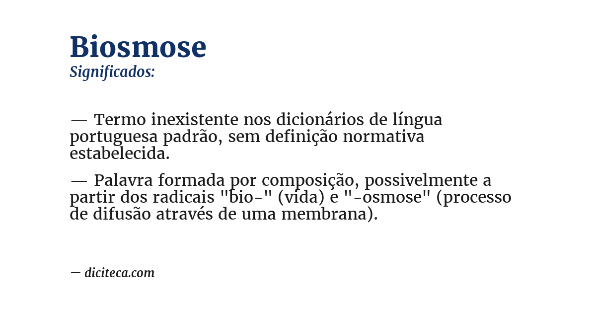 Significado de biosmose